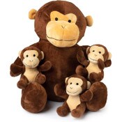 Wholesale - Plush Mom + Babies Monkeys C/P 24, UPC: 850004405659